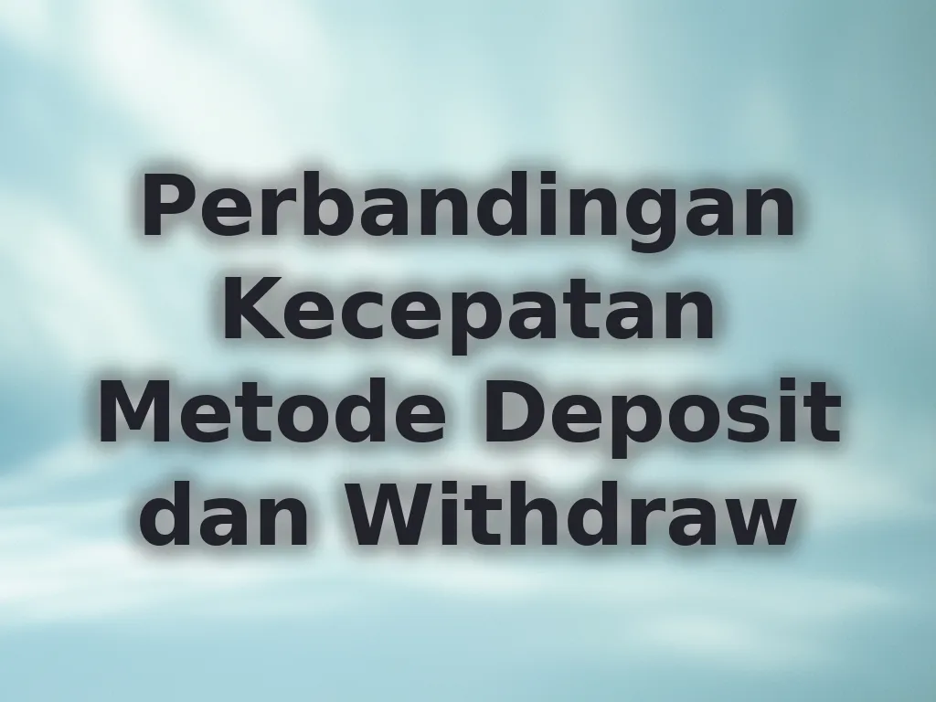 Perbandingan Kecepatan Metode Deposit dan Withdraw